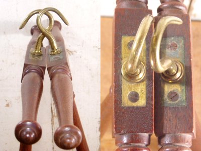 画像3: Early 1900's "PAIR" CLOTHES / HAT Wood Hanger 