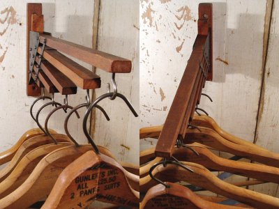 画像1: 1920-30's "Wood＆STEEL" Folding Hanger