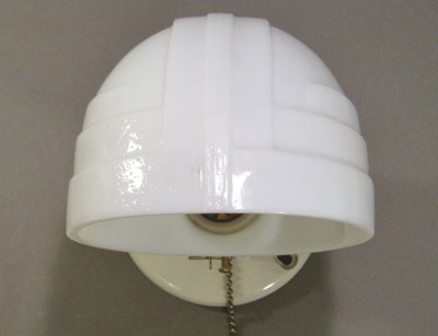 画像3: "ART DECO" Milk Glass Bathroom Lamp