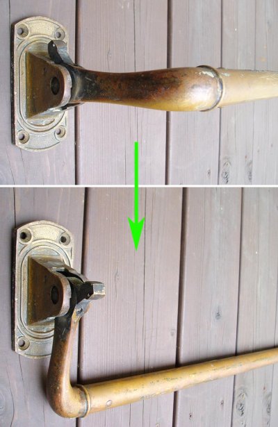 画像2: 2-sets Early 1900's Cast Brass "Door Handles"