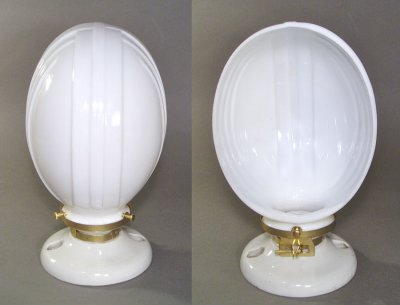 画像2: "ART DECO" Milk Glass Bathroom Lamp