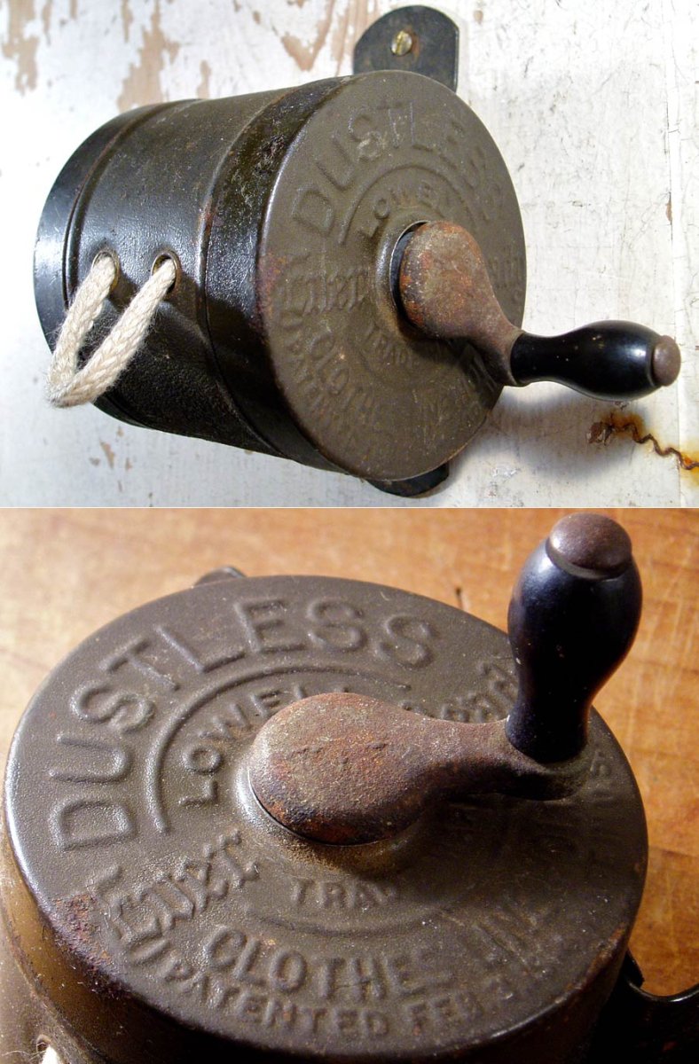 画像1: 1910-20's Wood Handle "Clothes-Line" Reel (1)