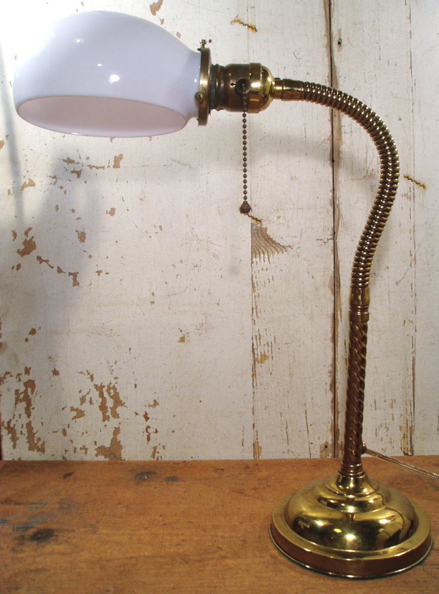 画像1: 1920-30's "Flexible" Brass Desk Lamp (1)