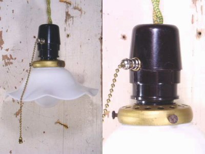 画像1: 1930-1950's  "Ruffled Milk Glass" Pendant Lamp