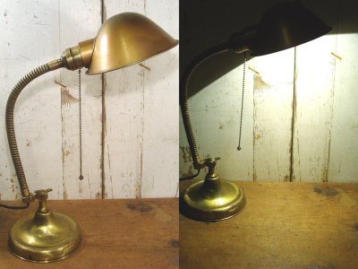 画像1: 1930's "Flexible" Brass Desk Lamp