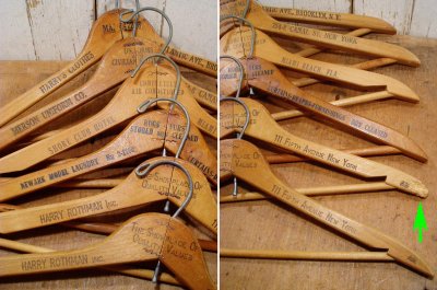 画像1: 12-sets Wood Hanger "Advertising"