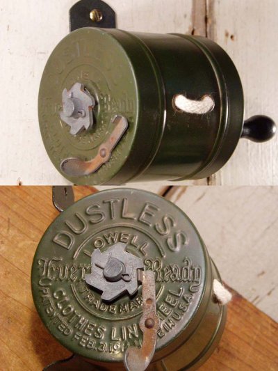 画像1: 1910-20's Wood Handle "Clothes-Line" Reel