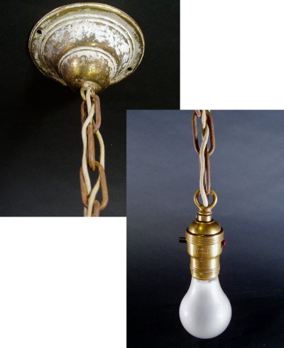 画像1: 1920-30's "Rusty" Pendant Lamp w/ Chain