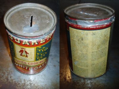 画像1: Antique Tin Can Remake "Bank"