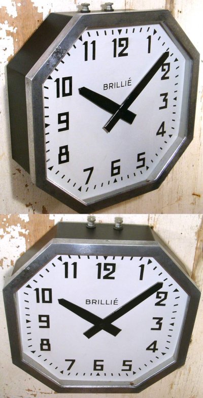 画像1: 1930-40's French "BRILLIE" Octagon Wall Clock