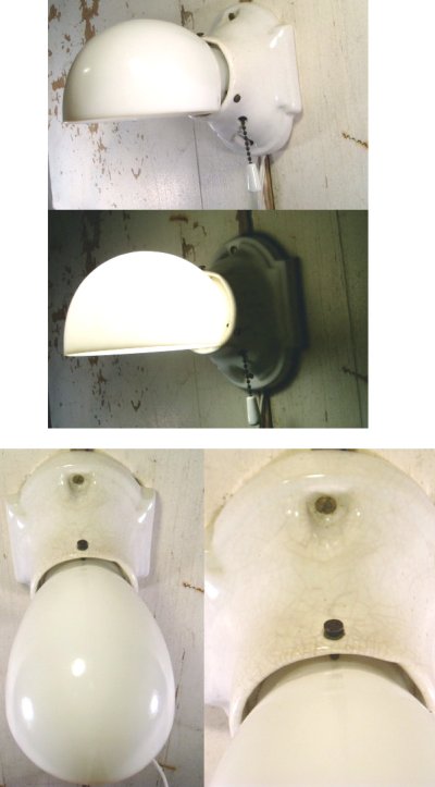 画像2: 50's "White Egg Glass" Bathroom Lamp