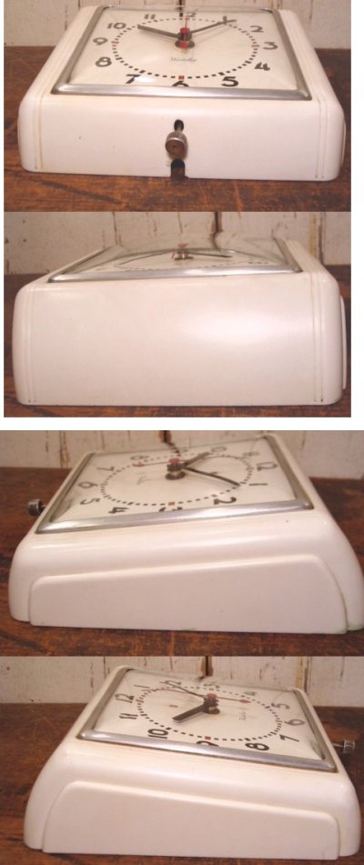 画像1: 40-50's "Westclox" White Bakelite Kitchen Clock