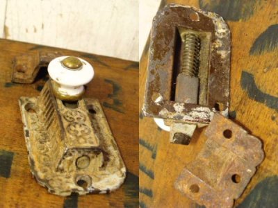 画像2: 1900〜20's Victorian Cabinet Lock w/Ceramic Knob