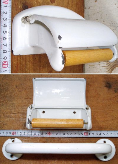 画像3: 1920-30's German-DECO "Cast-Iron" Toilet Paper Holder + Handle