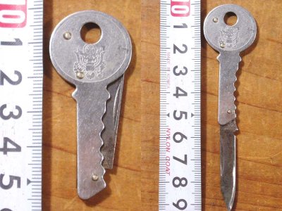 画像1: "KEY"-shape Folding MINI Steel Knife