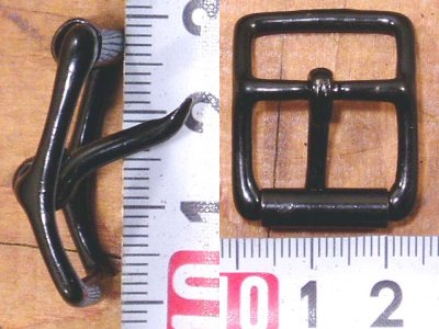 画像2: 1940's "Black Enameled Steel" Adjustment buckle