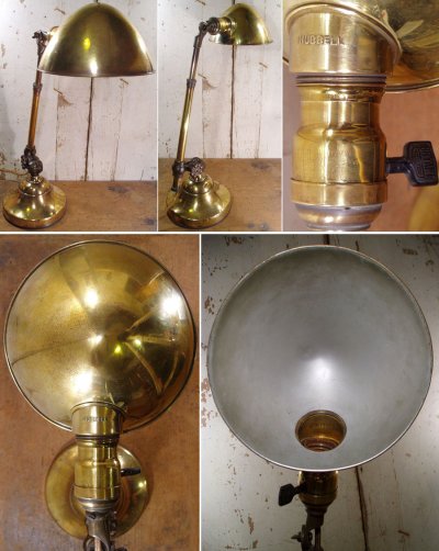 画像1: 1910-20's "O.C.White" Brass Telescopic Desk Lamp