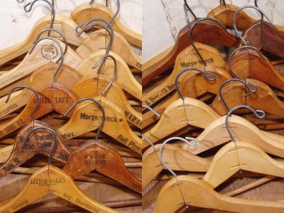 画像2: 12-sets Wood Hanger "Advertising"