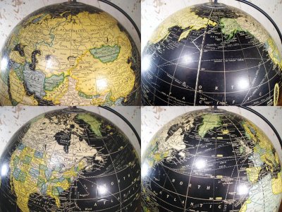 画像1: 1940's "Black Ocean" World Globe 【12 inch】