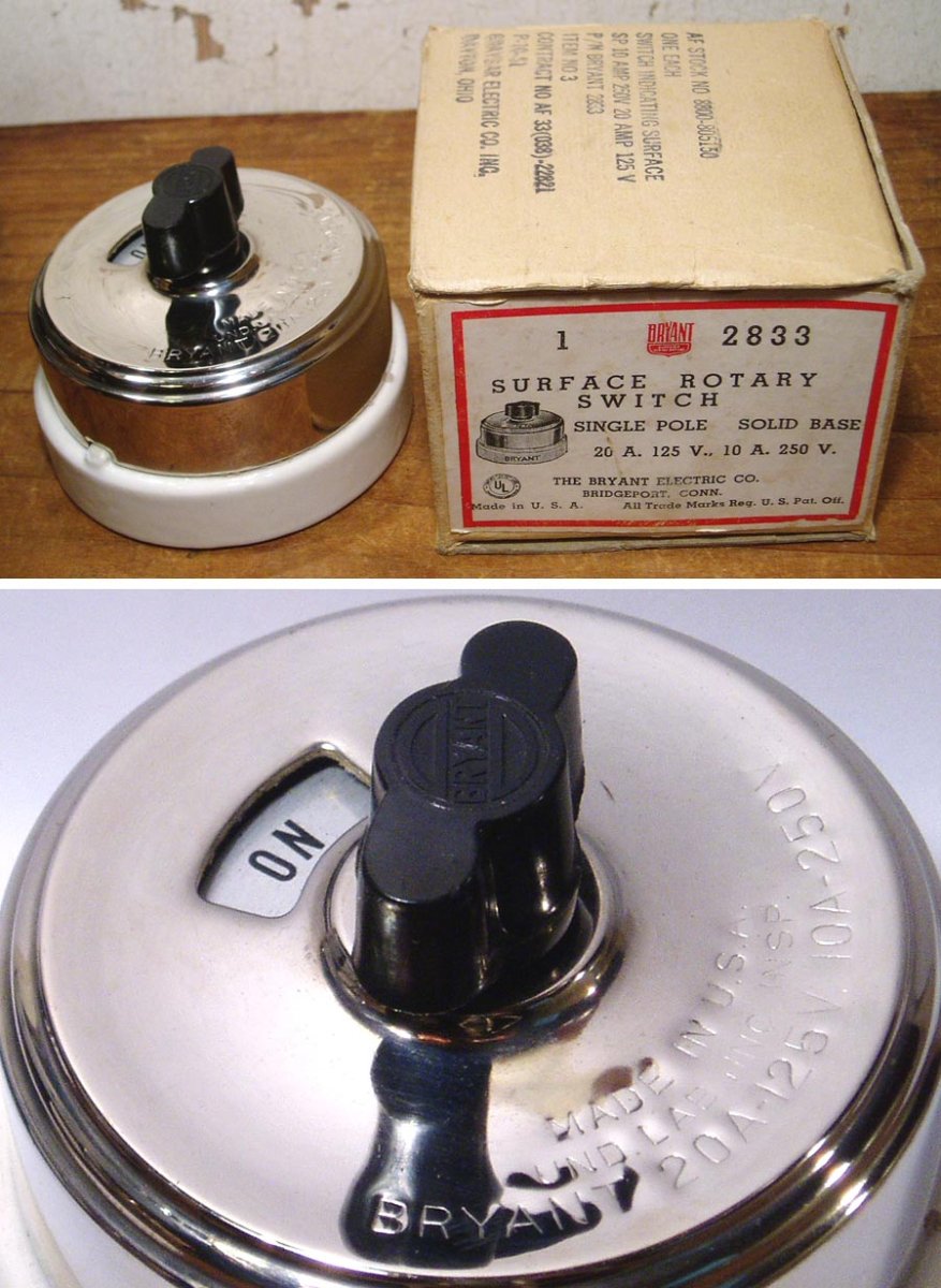 画像1: 【Dead-Stock】1910-30's "Porcelain Base" Turn Switch  (1)
