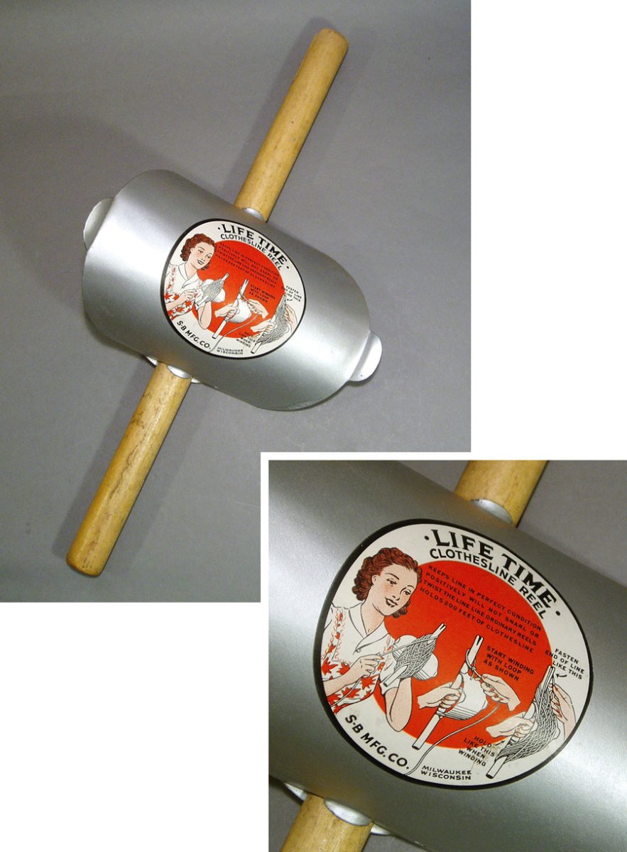 画像1: 1930's "Wood＆Metal" Country Clothesline Reel【Dead-Stock】 (1)