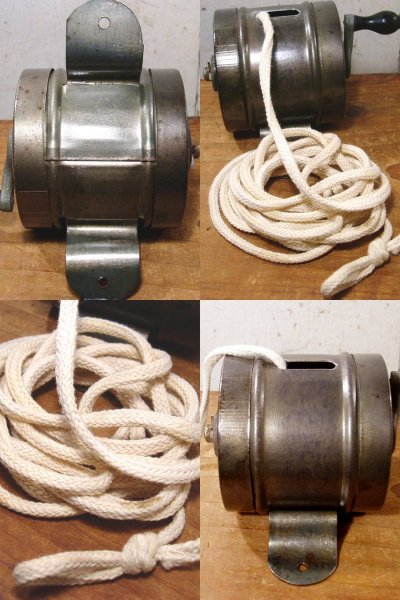 画像2: 1910-20's Wood Handle "Clothes-Line" Reel