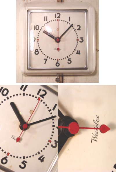 画像2: 40-50's "Westclox" White Bakelite Kitchen Clock