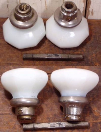 画像2: Antique "White Glass" Doorknob