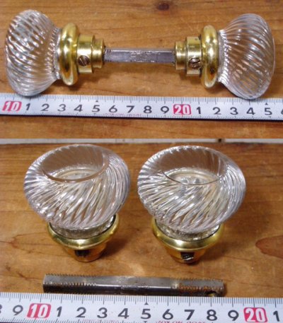 画像2: 1930-40's Art-Deco "Swirl Glass" Doorknob