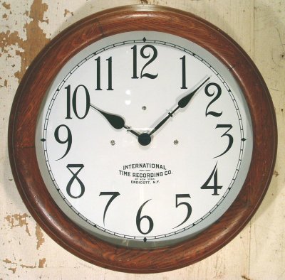 画像1: 1930's N.Y. "IBM" Wood Gallery Clock【LARGE】