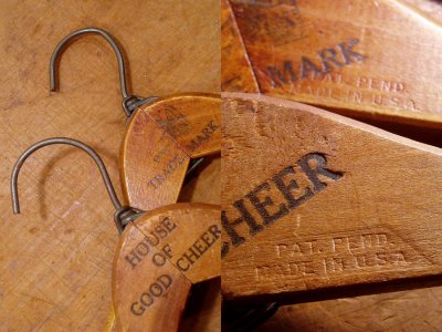 画像1: 2-sets Advertising Wood Hangers