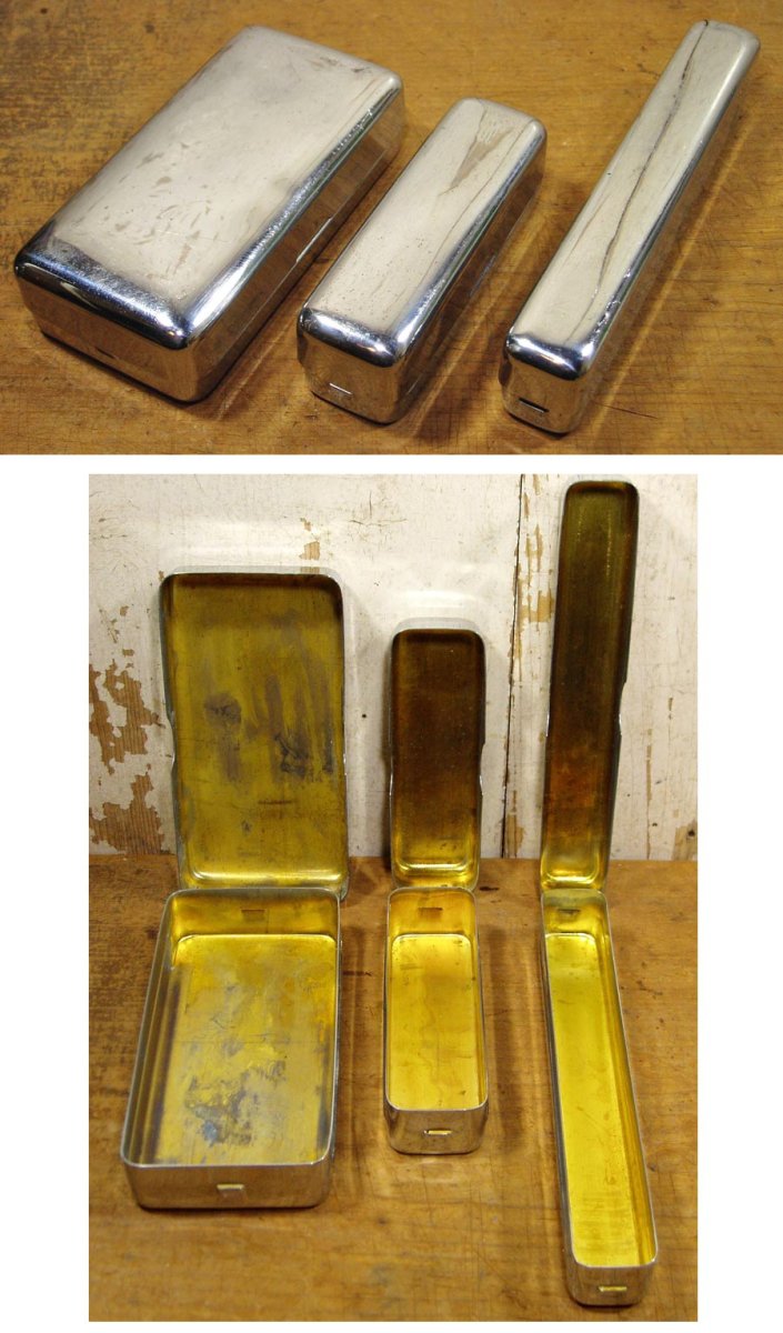 画像1: 3-sets 1930's "Nickel Brass" Boxes (1)