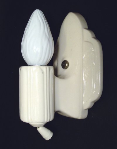 画像1: 1930-40's "Art Deco" Porcelain Candle Lamp