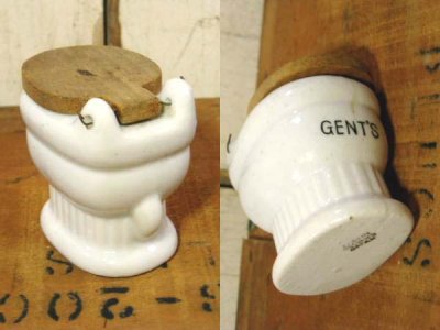 画像2: 40-50's "Toilet" Toothpick Holder