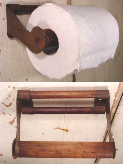 画像1: 20-40's Wood＆Metal Country "Rustic" Toilet Paper Holder