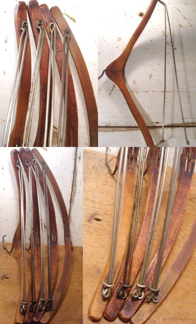 画像3: Early 1900's "Primitive" 4-set Solid Wood Hanger 