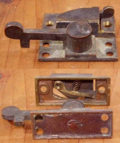 画像1: Antique Window Slide Lock