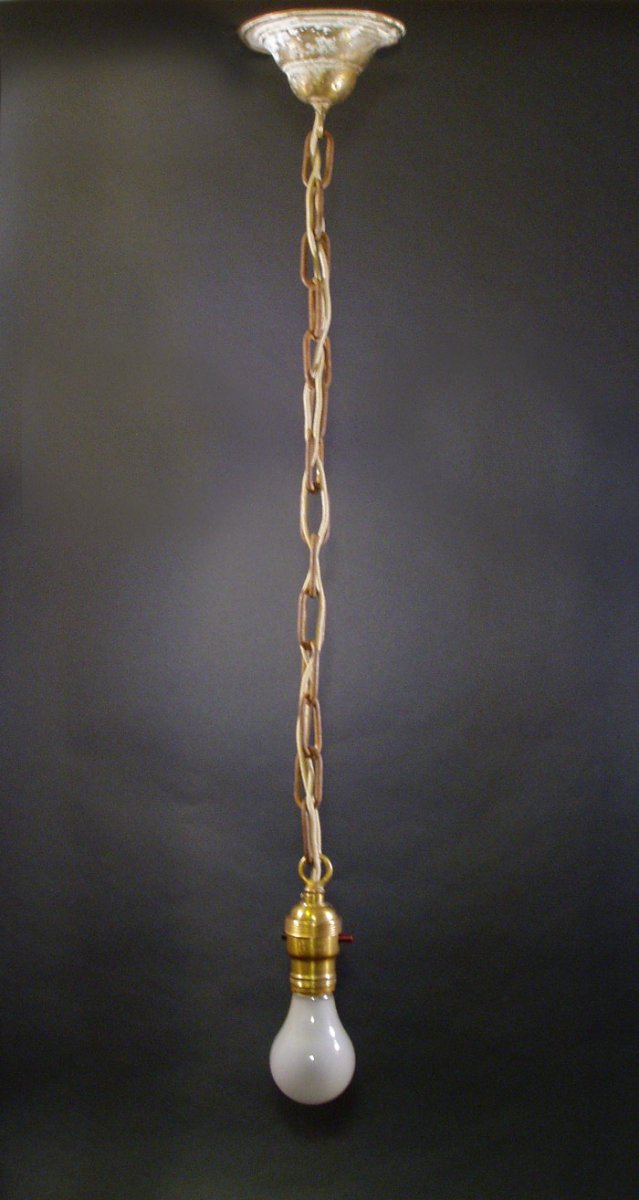 画像1: 1920-30's "Rusty" Pendant Lamp w/ Chain (1)