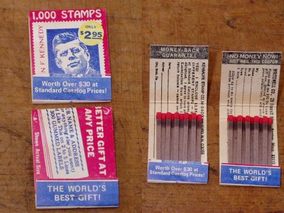 画像1: 1960's "Kennedy Stamp"＆"Adv" 48-Book Matches