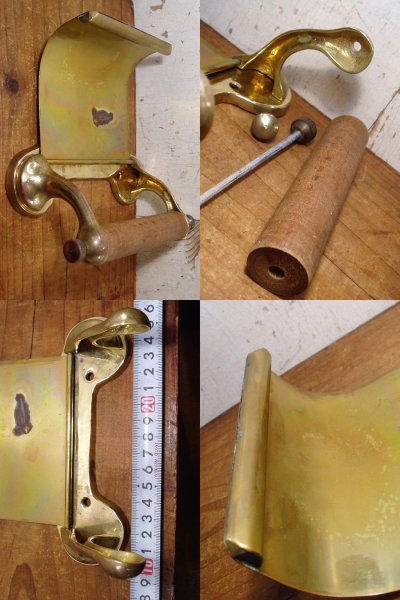 画像2:  1910-1920's "幅狭-ECOタイプ" Cast-Brass Toilet Paper Holder