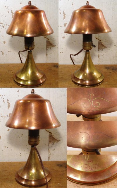 画像1: Early 1900's "Art Deco" BRASS Desk/Wall Lamp