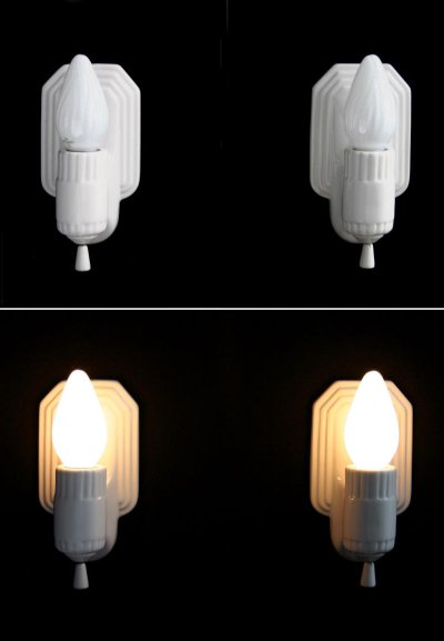 画像2: 1930-40's "Art Deco" Porcelain Candle Lamp