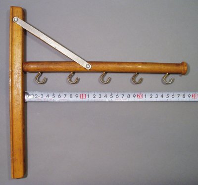 画像3: 1920's  "Wood＆Seel" Wall Mount Folding Hanger Rack