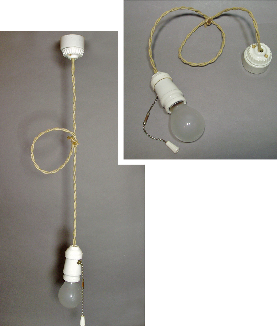 画像1: 1910-20's "Porcelain Socket"  Pendant Lamp (1)