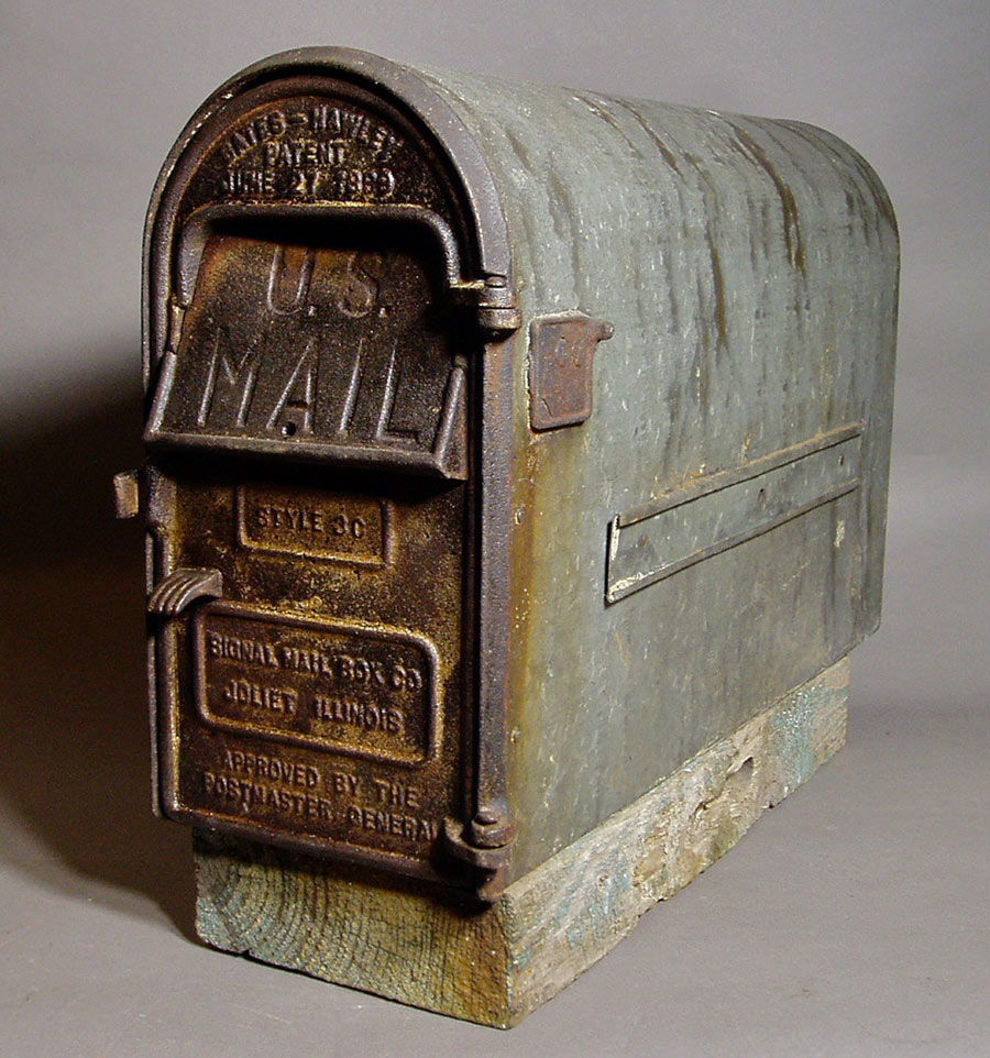 画像1: PAT.1899 "Cast Iron" U.S.MAIL BOX (1)