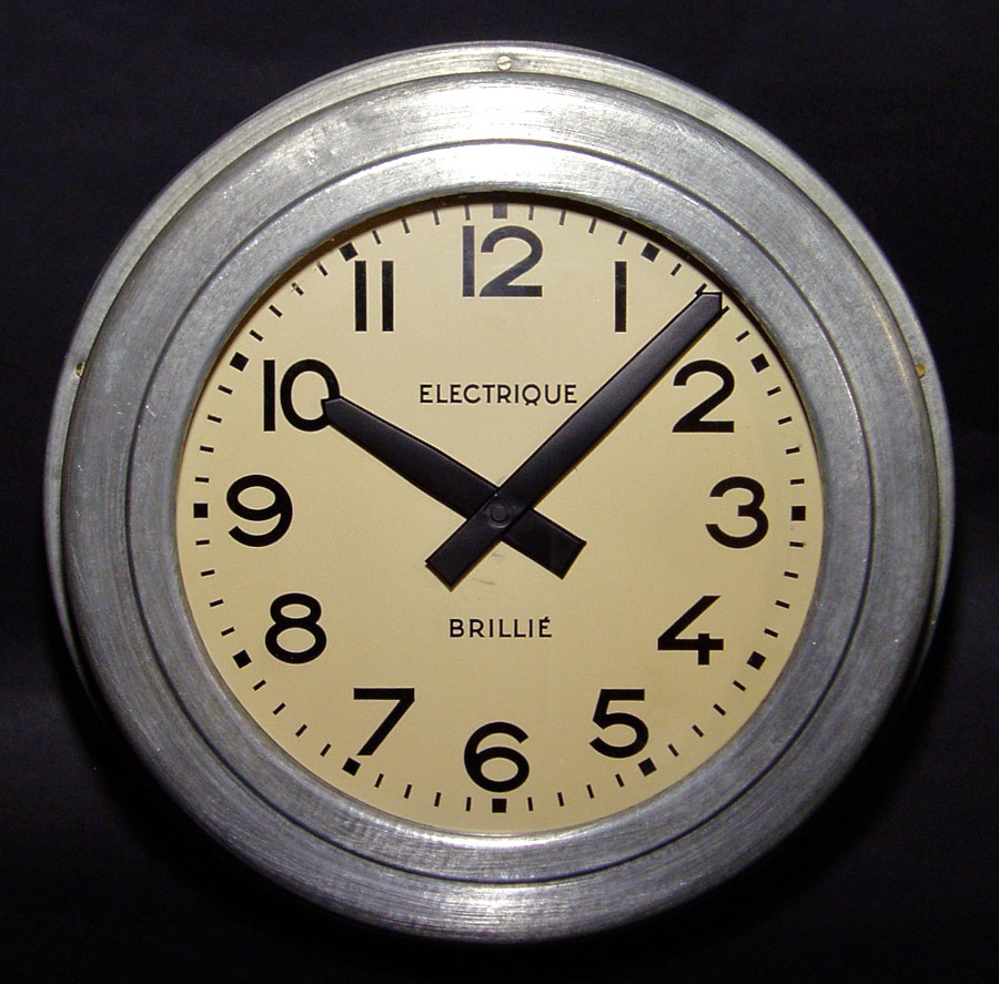 画像1: 1940-early1950's French "BRILLIE" Factory Clock (1)
