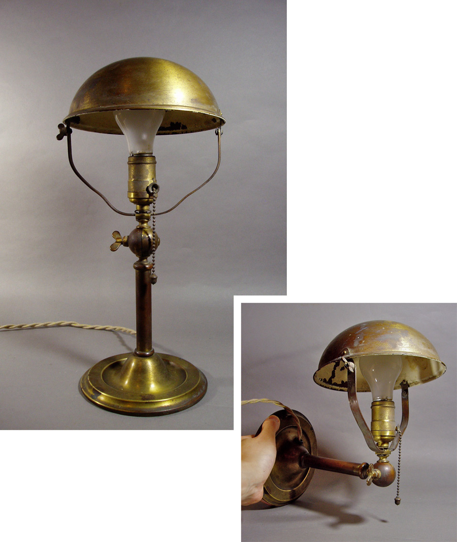 画像1: 1920's "Table / Wall" Brass 2-Way Lamp (1)