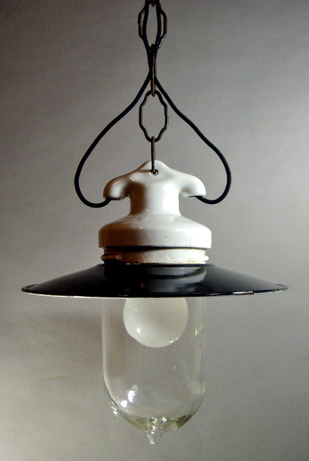 画像1: 1930's German Deco Pendant Light【Black】 (1)