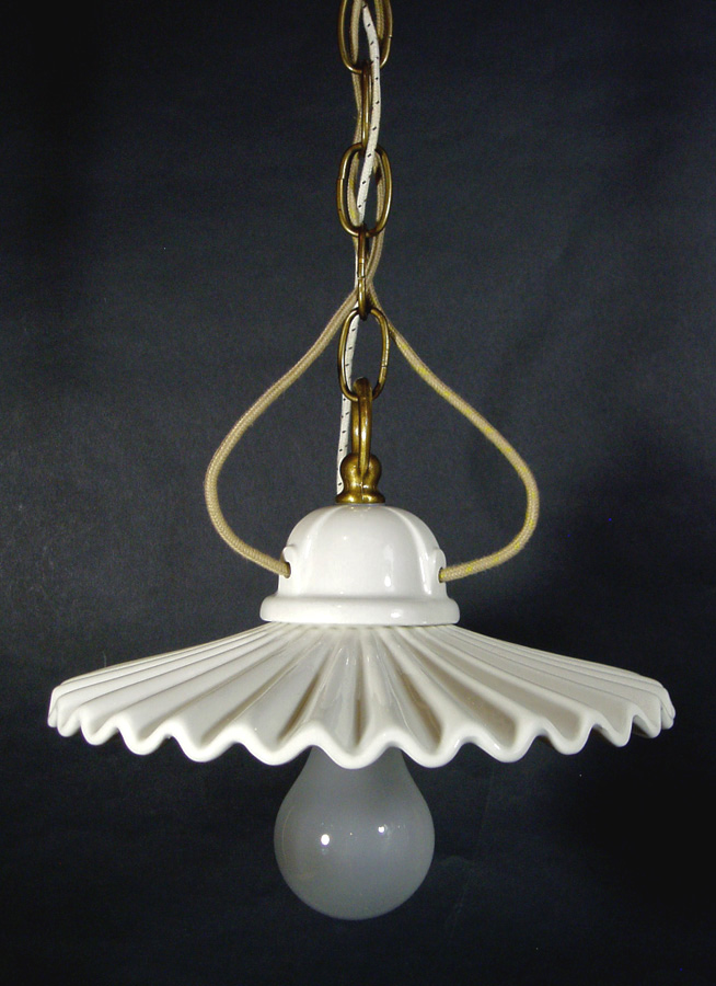 画像1: German "Petticoat" Porcelain Pendant Lamp (1)