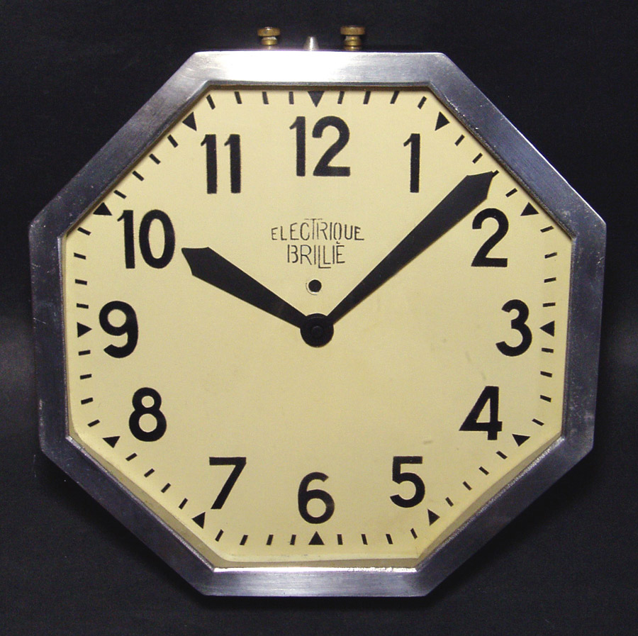 画像1: 1930's French Art Déco "BRILLIE" Wall Clock (1)